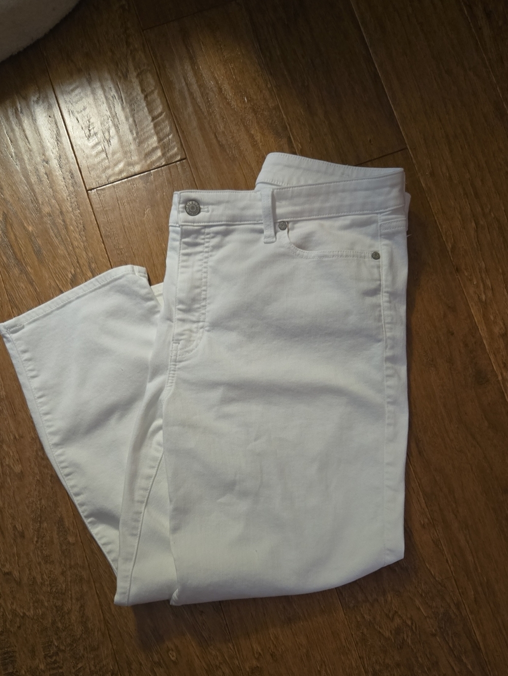 Talbots White Cropped Straight Jeans Size 14